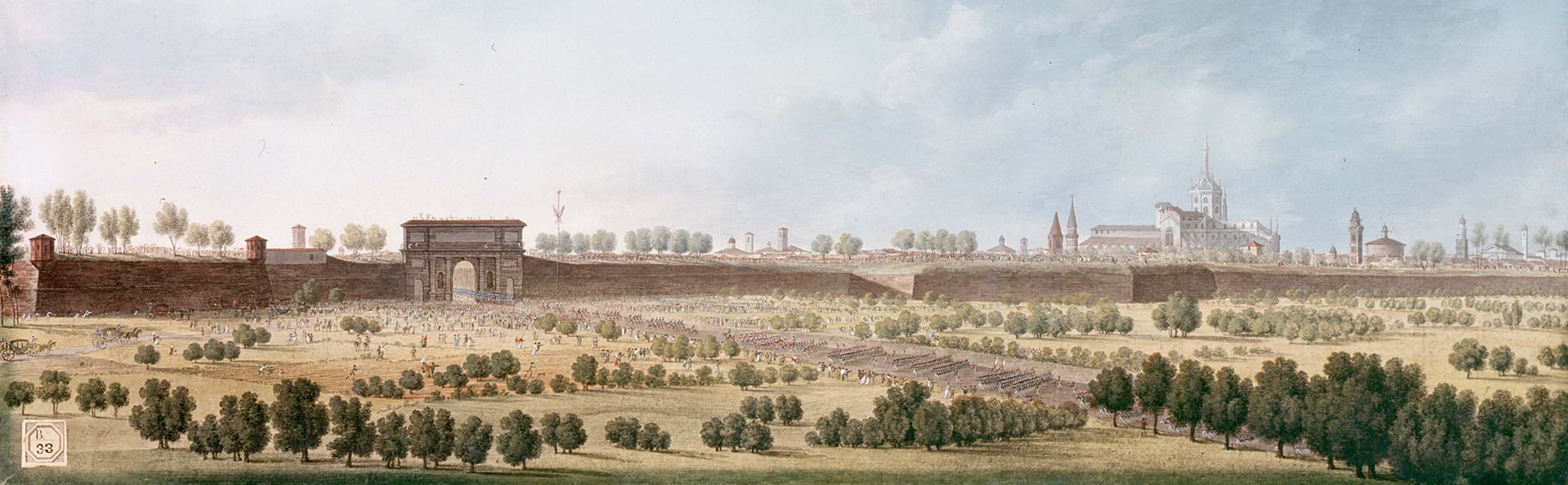 バジェッティ作・ナポレオンのミラノ入城